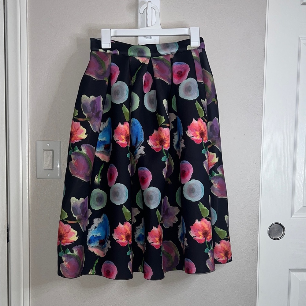 re:named Black Floral Skirt